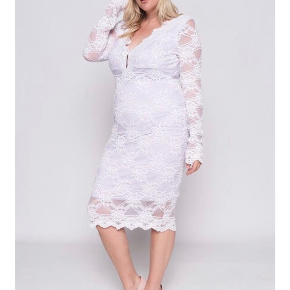 Romantic white lace dress